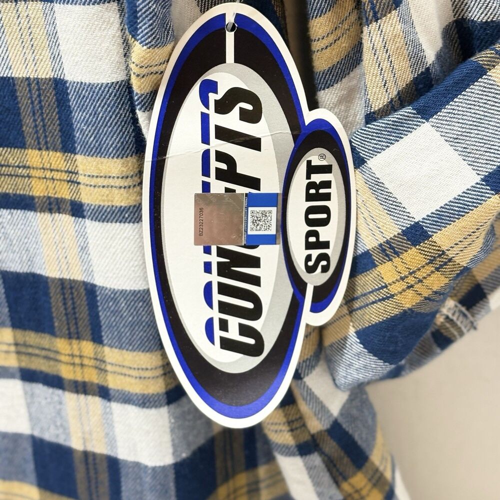 Concepts Sport Georgia Tech Women's Plaid Boyfriend Flannel Button-up Shirt XL - Picture 4 of 6